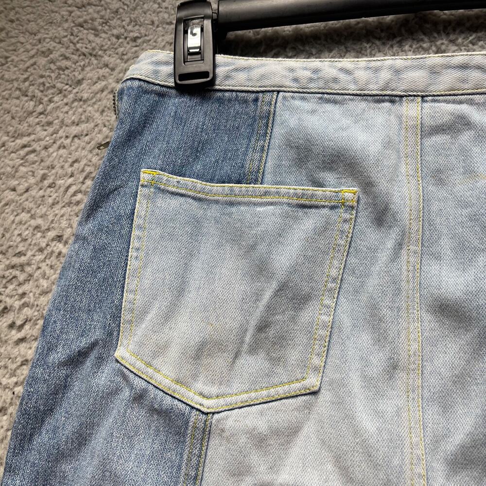Armani Exchange Denim Skirt Womens Size 0 Blue Colorblock A Line - Picture 13 of 15